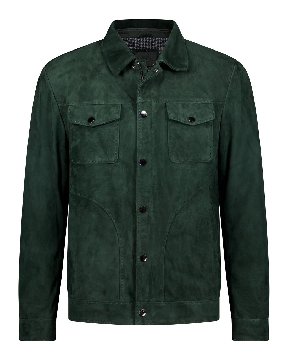 Trucker Suede Leather Jacket - Emerald Green - Leather Jacket by Urbbana