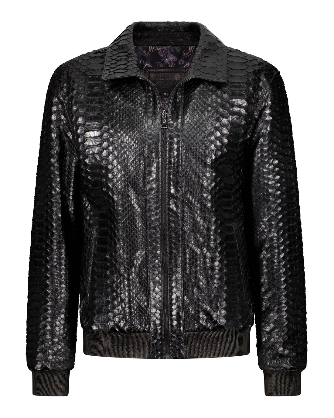 Python Leather Jacket - Black