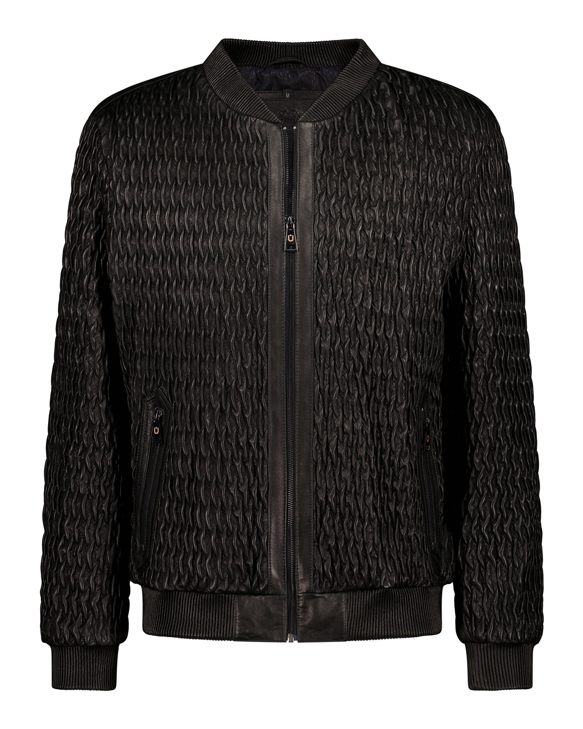 Icon Ruched Leather Bomber - Black - Leather Jacket by Urbbana