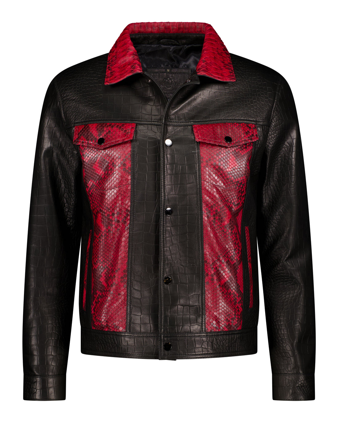 Presley - Black and Red Python and Lambskin Jacket