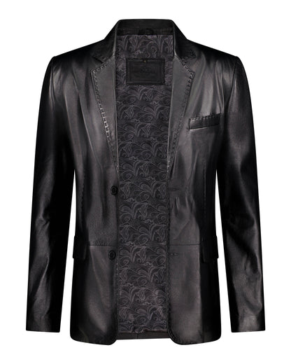De Niro - Black Leather Blazer