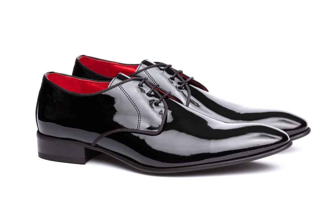 Sinatra Shoes - Patent Black - Shoes by Urbbana -  Exotic Skin Shoes
