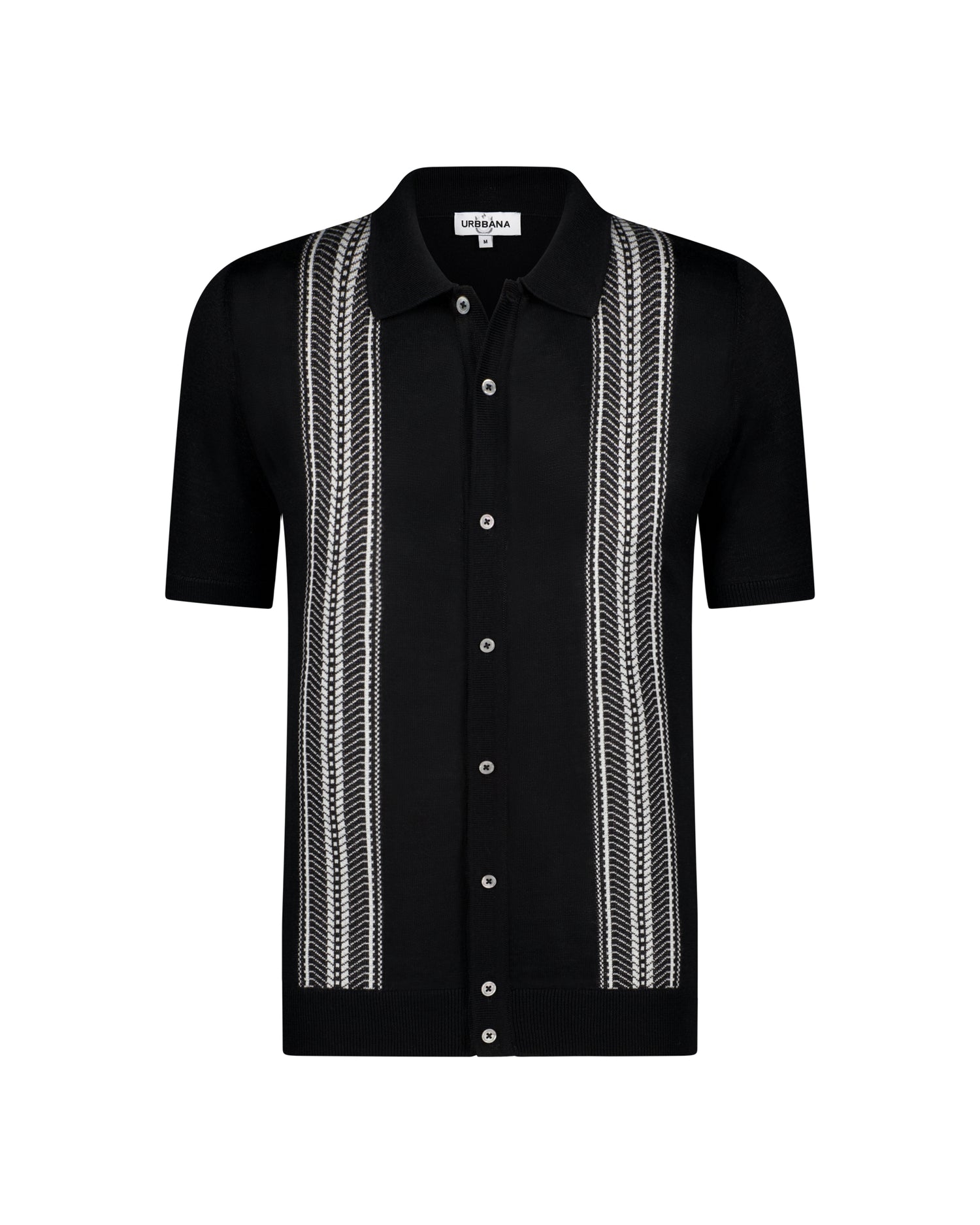 The Marlon Knitted Polo Shirt - Black