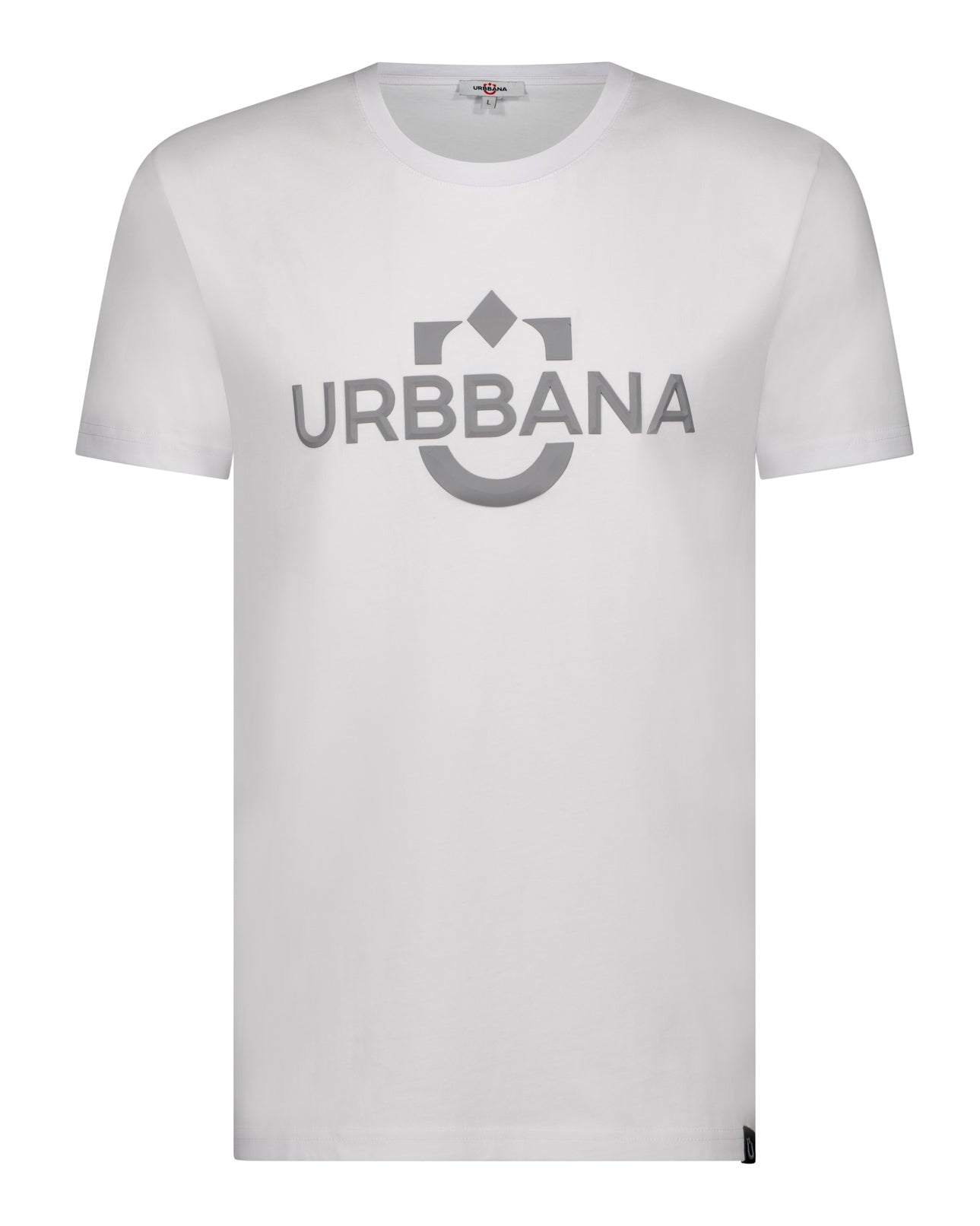 Fine Cotton URBBANA T-shirt with 3D Rubber Embossing - White