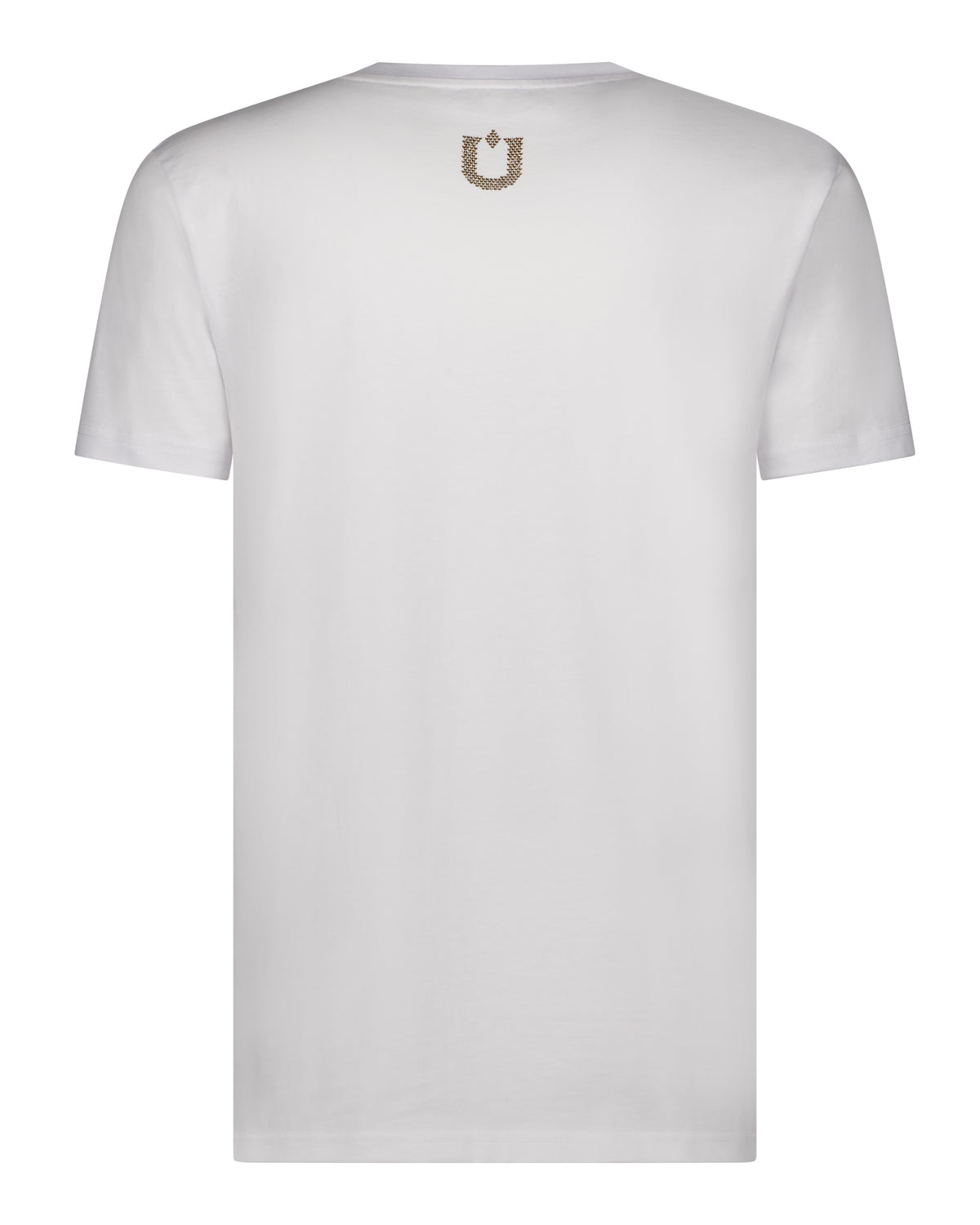 Fine Cotton T-shirt with Crystal Claw Embellishment - White 