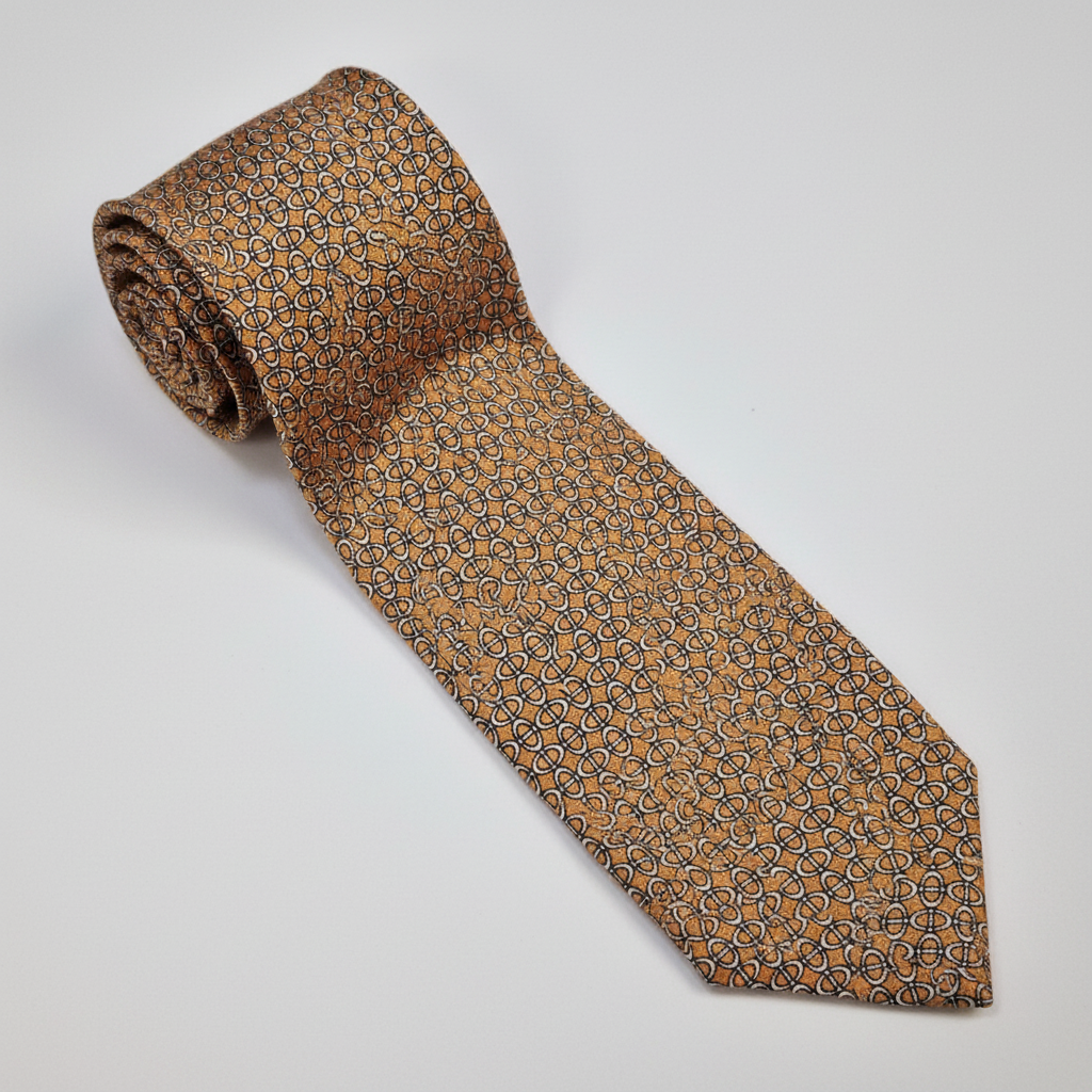 The Napoli Tie - silk tie laid flat on light grey background
