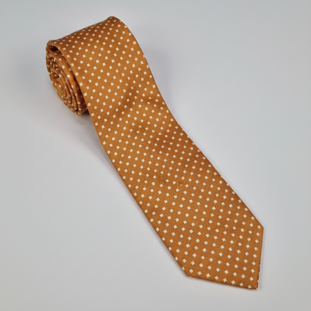 The Torino Tie - silk tie laid flat on light grey background