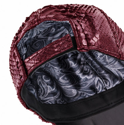 Nuno Python Skin Cap - Burgundy - View 2 - URBBANA