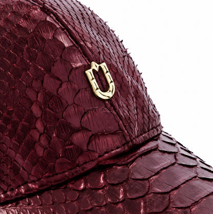 Nuno Python Skin Cap - Burgundy - View 3 - URBBANA