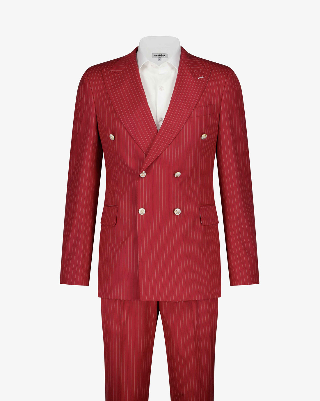 Bogart Double Breasted Suit - Red / White Strip - by Urbbana