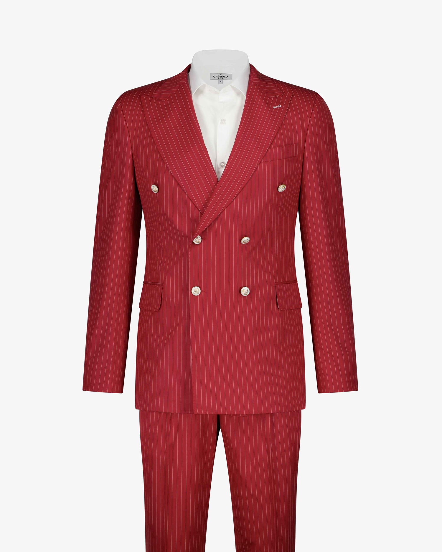 Bogart Double Breasted Suit - Red / White Strip