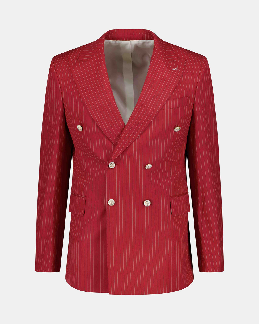 Bogart Double Breasted Suit - Red / White Strip - by Urbbana