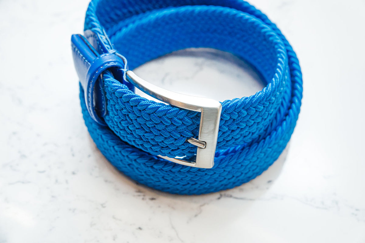 The Uno Casual Belt - Electric Blue — alternate angle