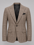 Brown Ascot single-breasted blazer in a refined glen check.