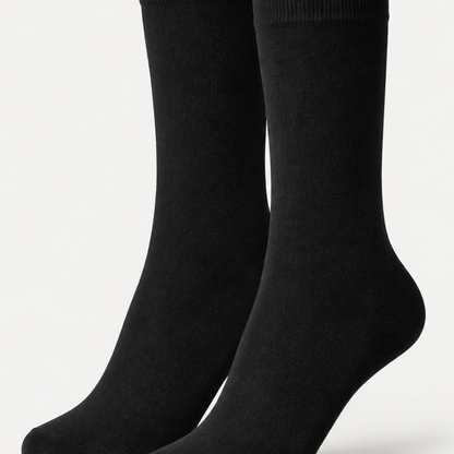 Detail view of Black dress socks by URBBANA