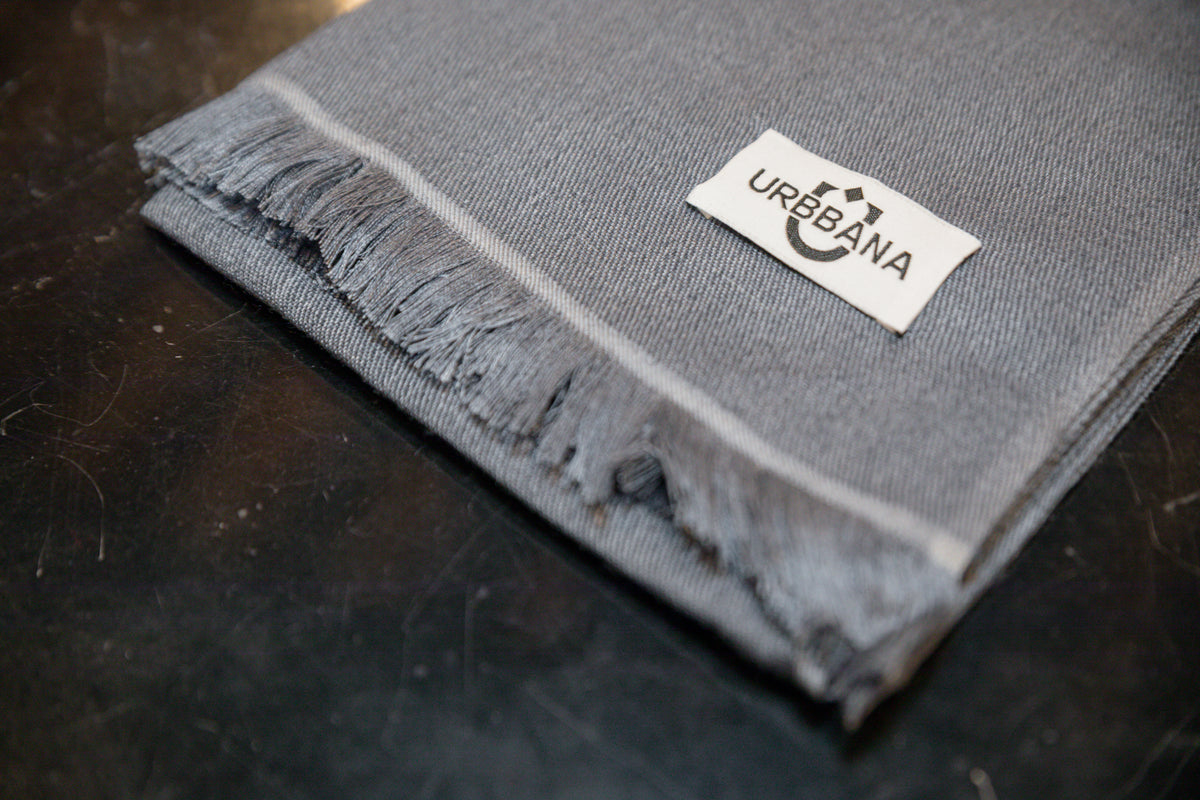 Cashmere Scarf - Grey - Handmade Scarf by Urbbana