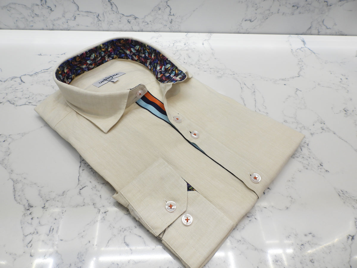 URBBANA creme Persepolis linen shirt.