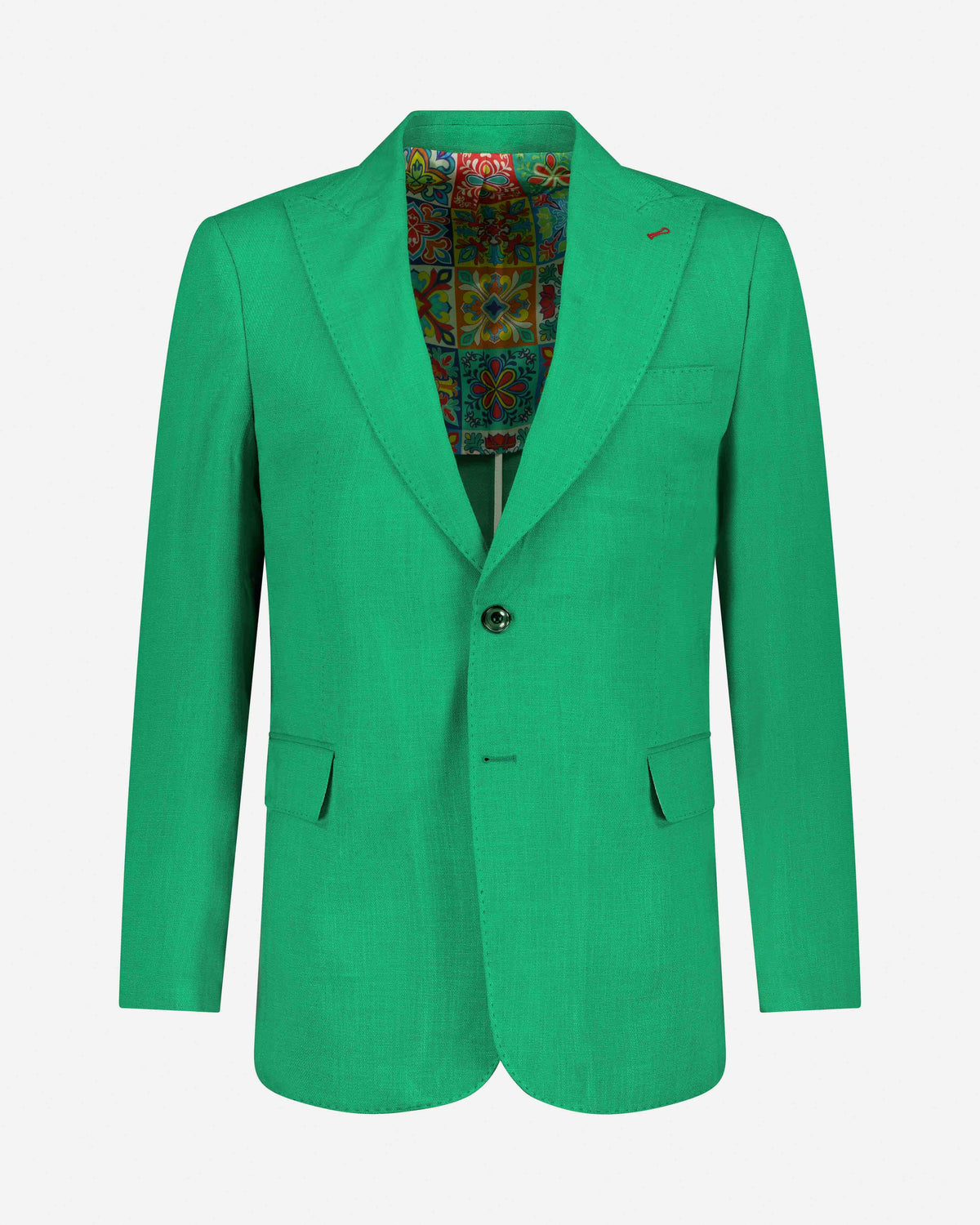 URBBANA Etreta green linen jacket.