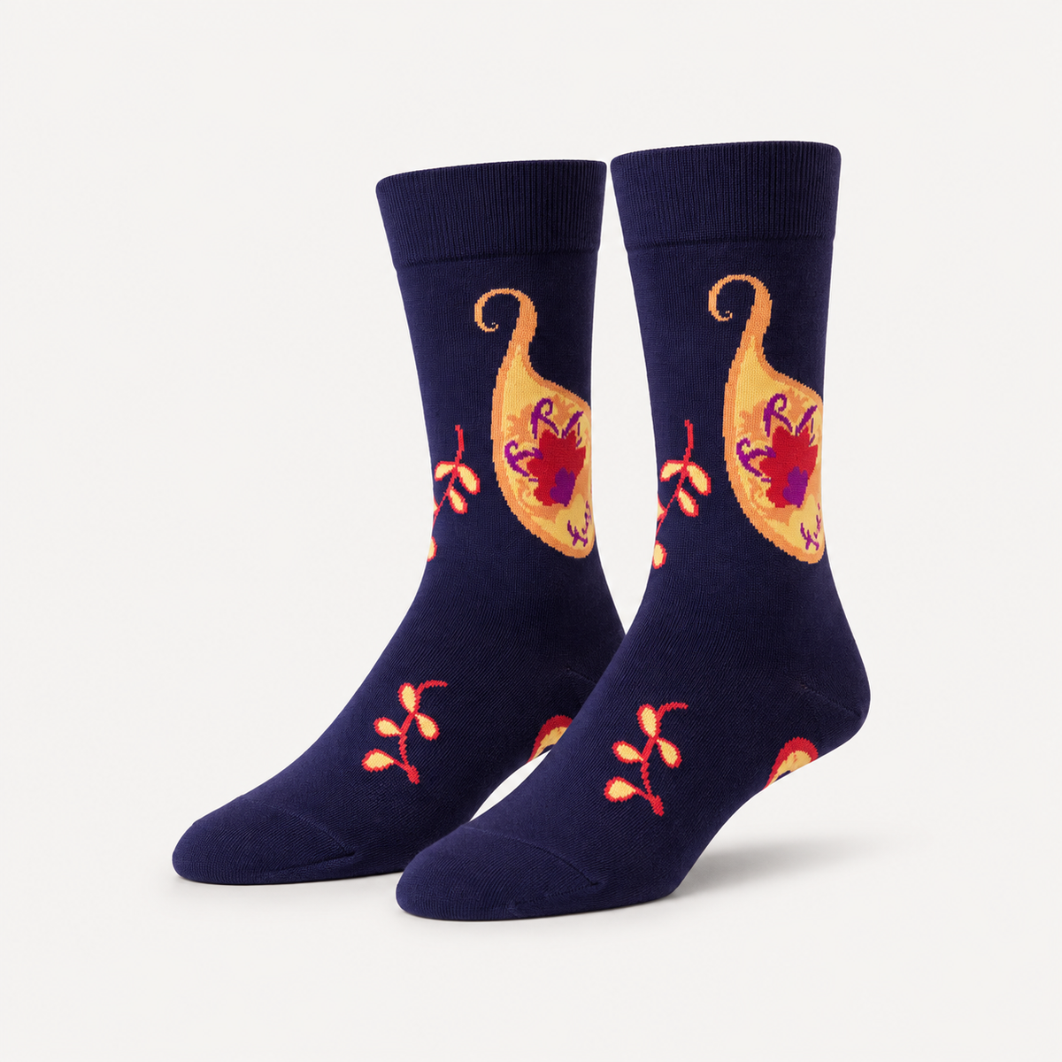 Gatsby dress socks by URBBANA on a light grey studio background