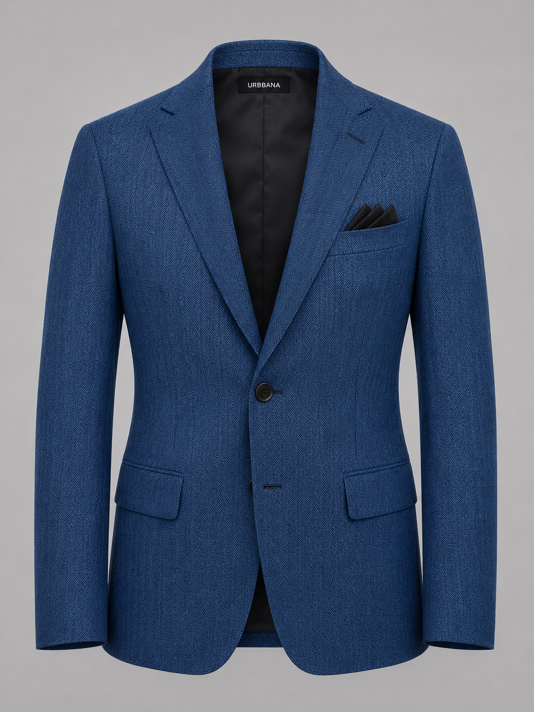 Blue Glasgow single-breasted blazer with notch lapels and flap pockets.