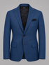 Blue Glasgow single-breasted blazer with notch lapels and flap pockets.