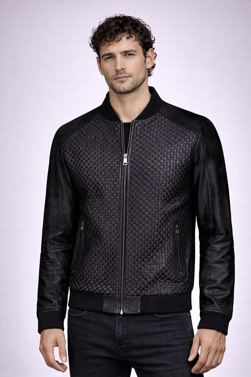 URBBANA Horsehair Leather Jacket Black.