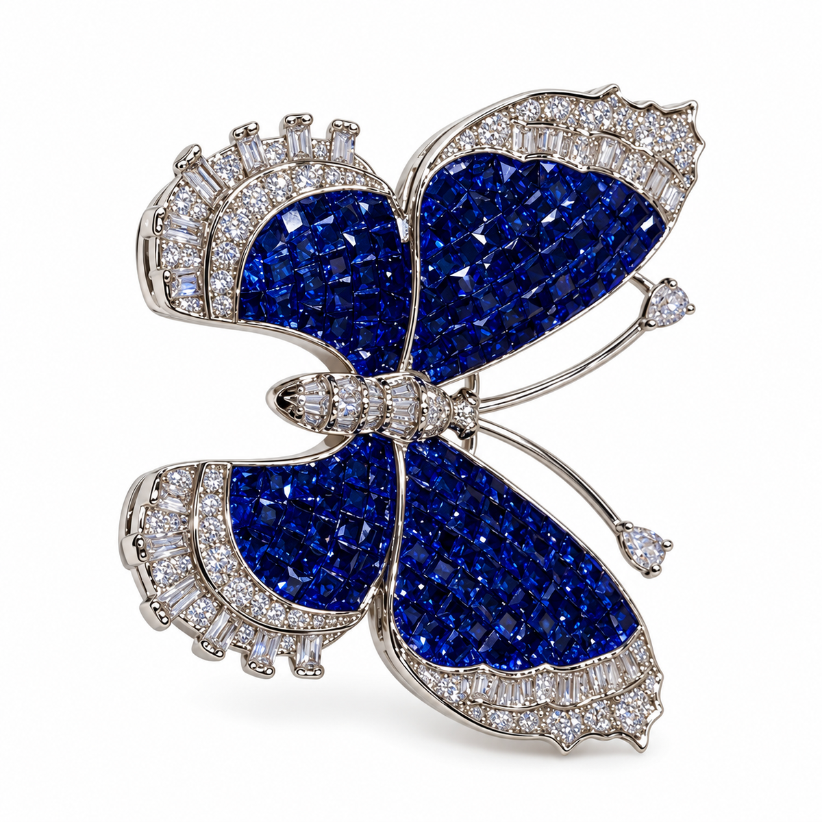 Midnight Butterfly Zircon Lapel Pin