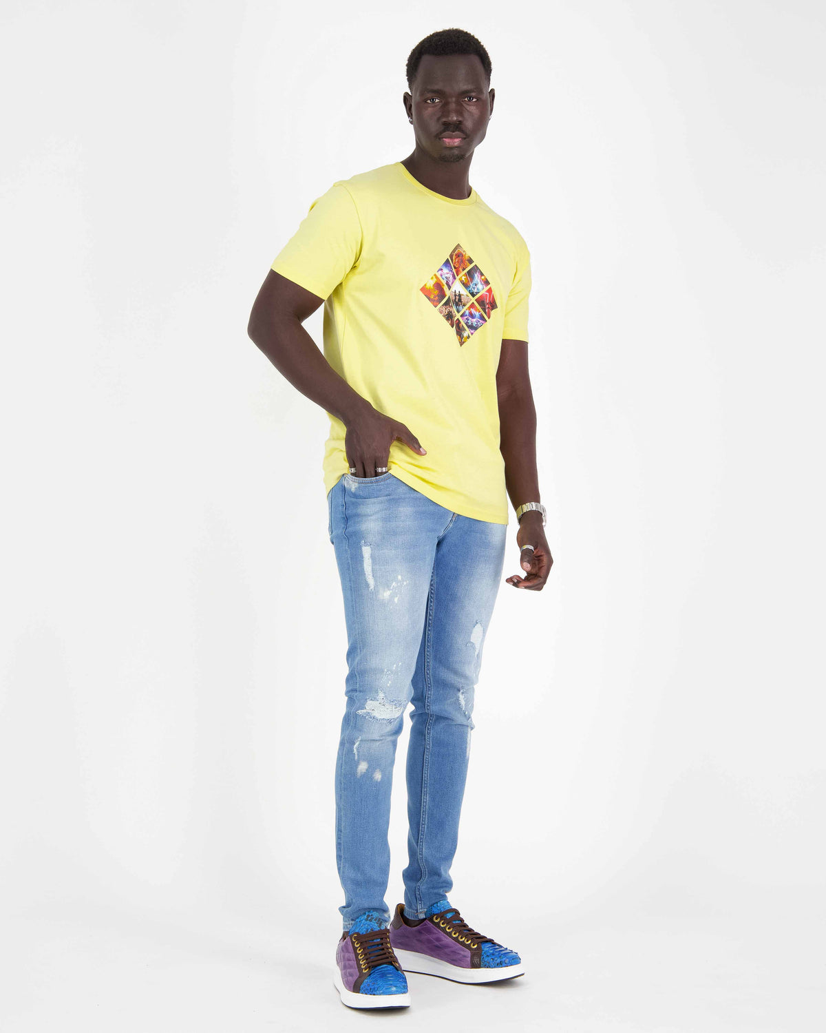 URBBANA cotton T-shirt with music-bands rubber print.