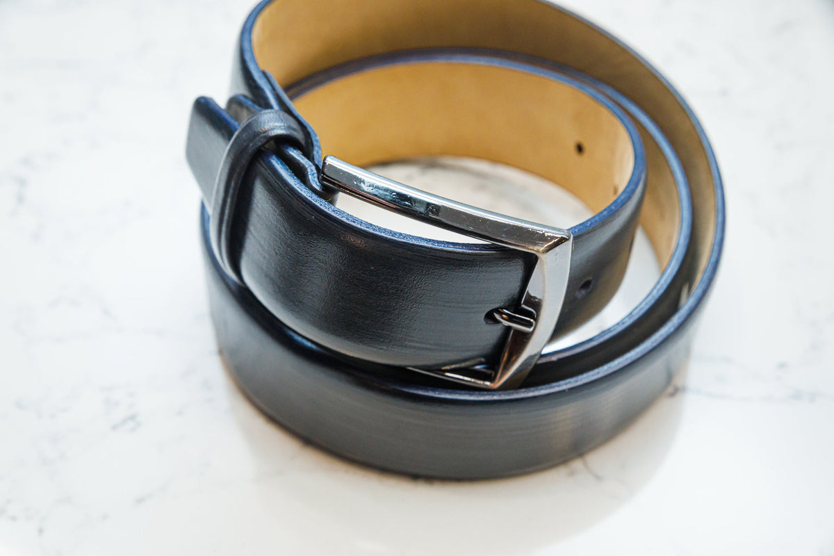 The Patina Belt - Navy Blue — original alternate angle