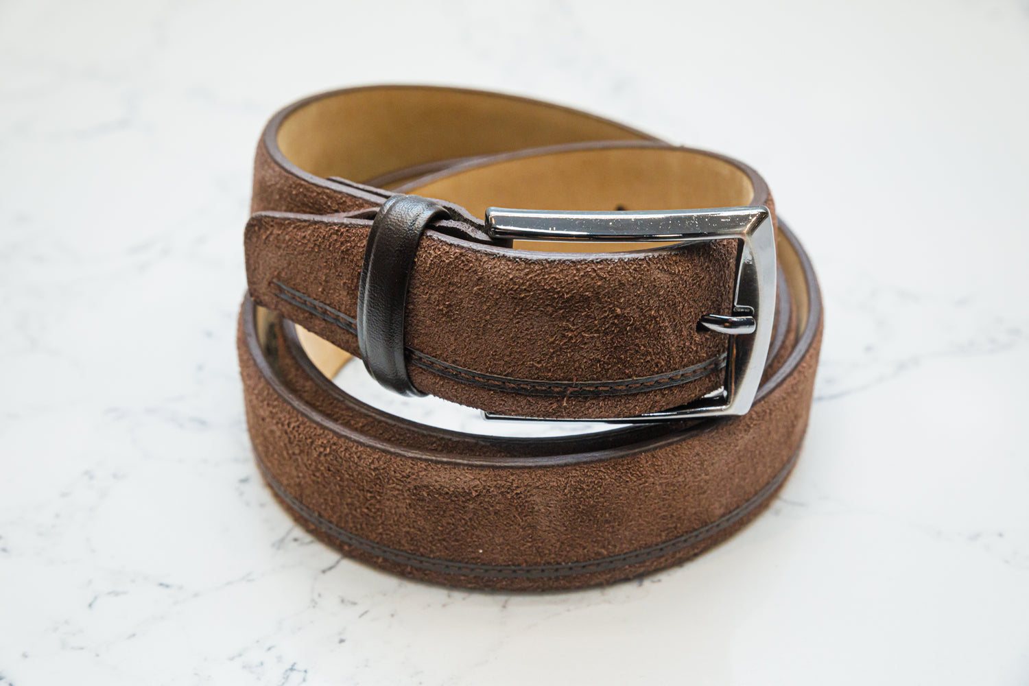 The Telles Brown Suede Belt - Belt by Urbbana