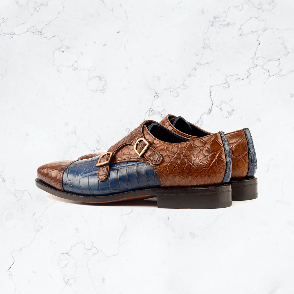 Genuine Aligator Double Monk - Dress II - High-quality Leather
