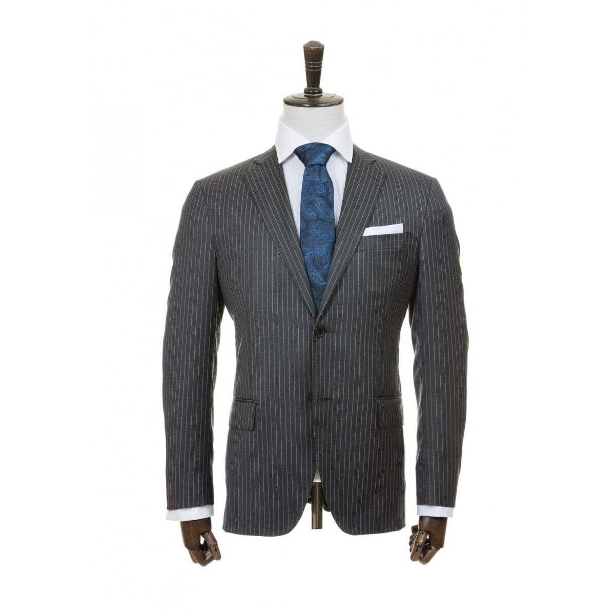 Zegna Cloth - Charcoal Pinstripe Suit - Suit by Urbbana