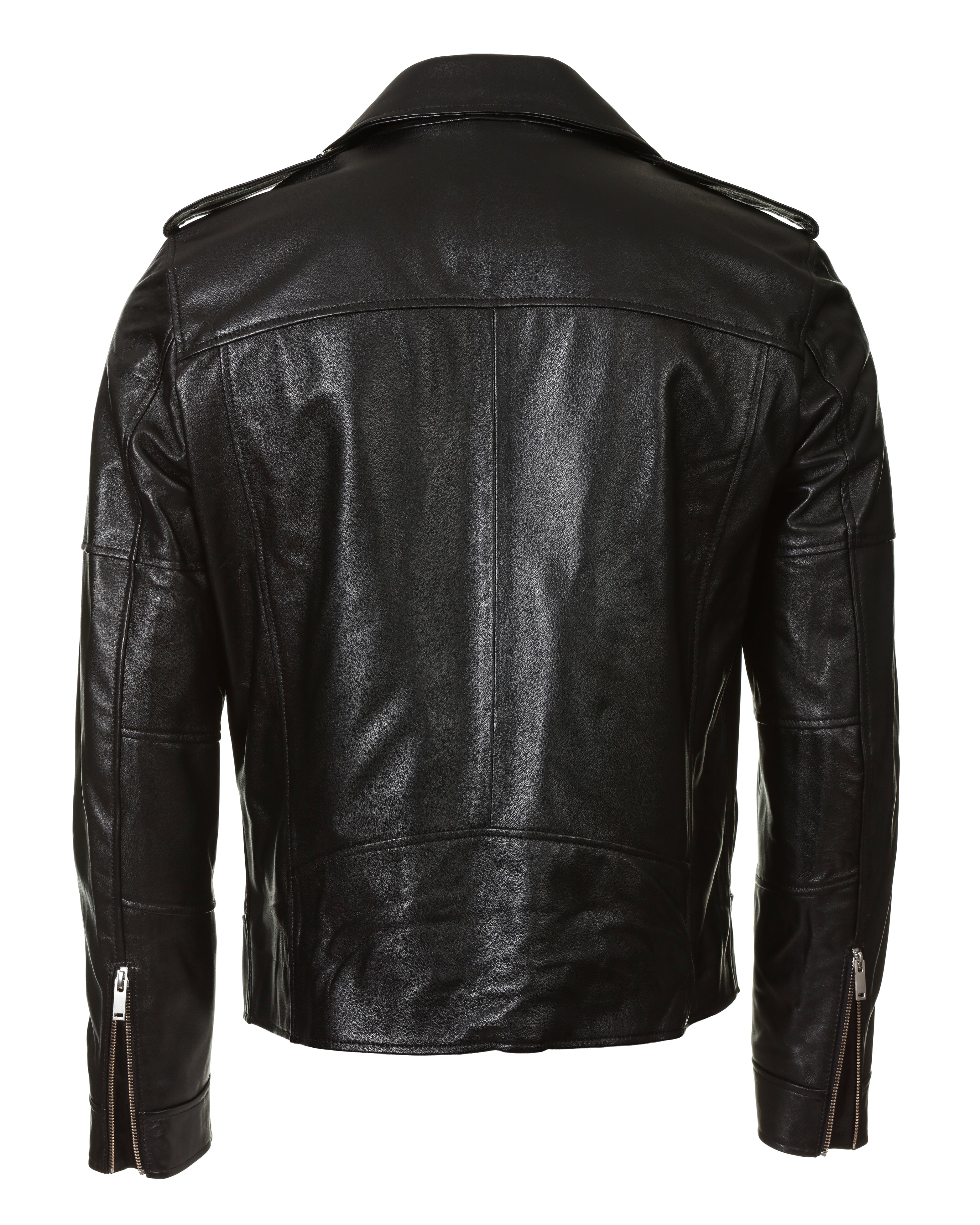 Lambskin Leather Jacket - Black Studs - Leather Jacket by Urbbana