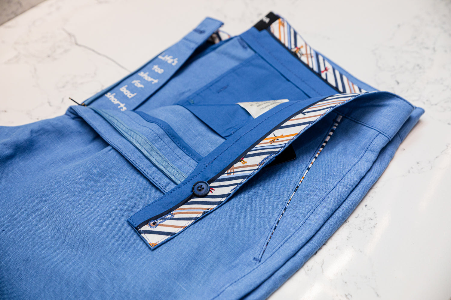 The Nuno Linen Shorts - Blue -  by Urbbana