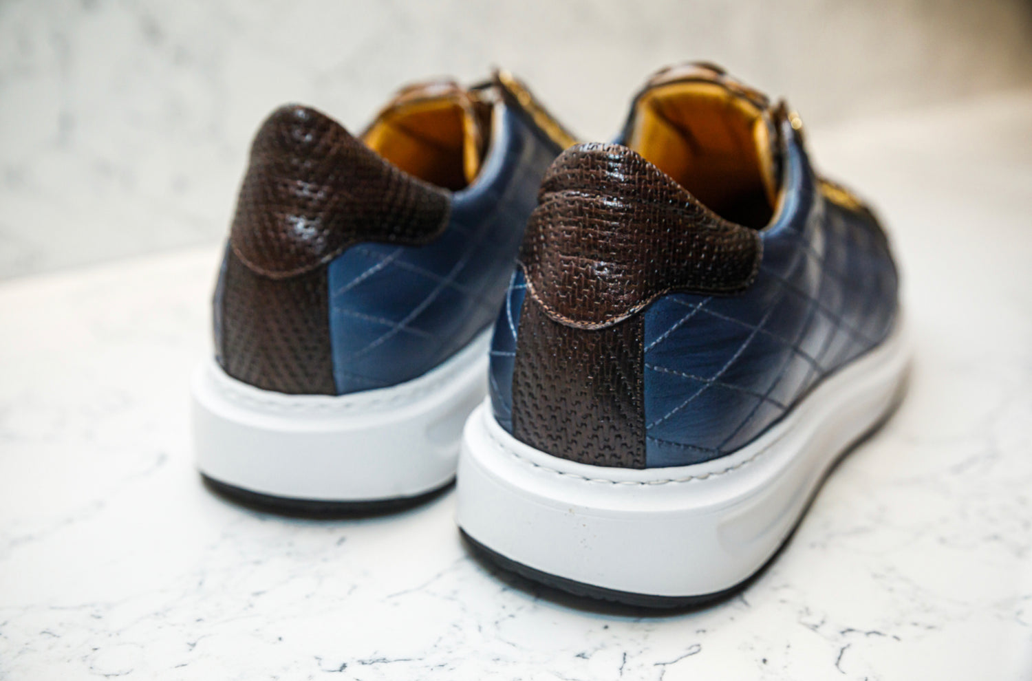 The Danilo Python Sneakers - Brown &amp; Navy - Sneaker by Urbbana