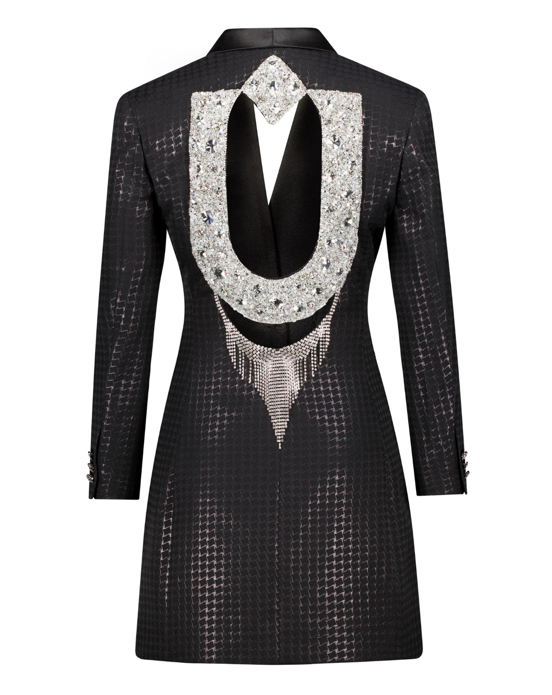 The Elle Backless Diamanté Blazer Dress