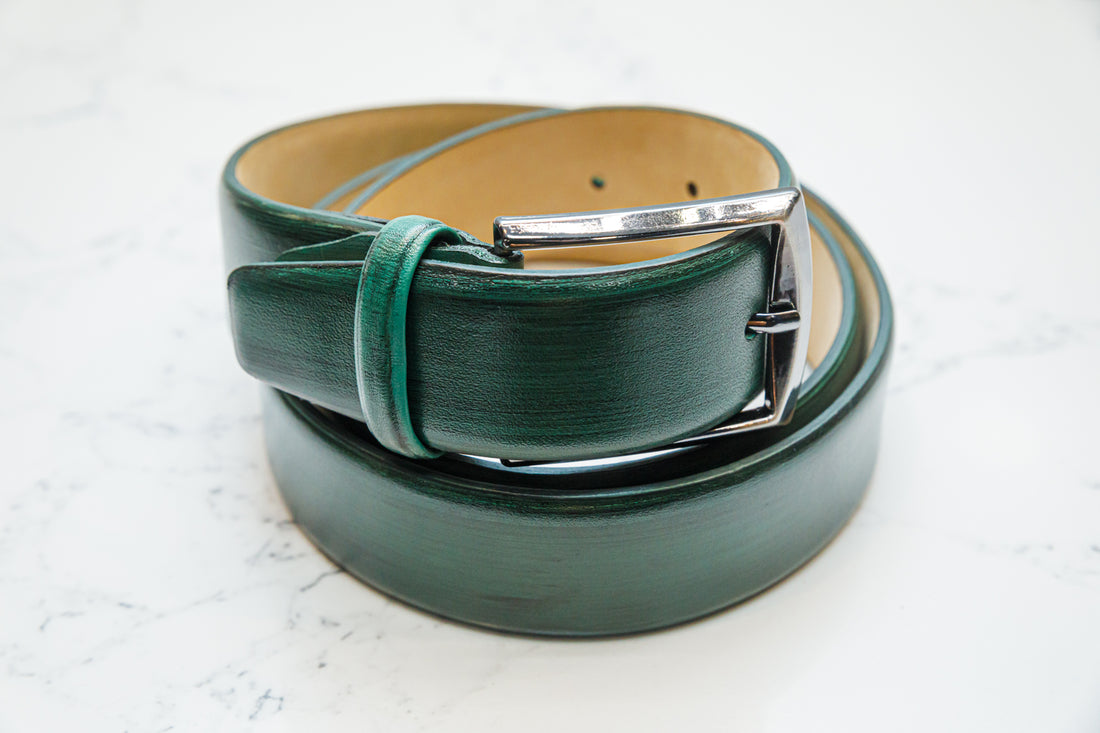 The Patina Belt - Emerald Green - URBBANA Handmade Belts