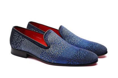 The Mandana Diamond Loafers - Blue - Loafers by Urbbana
