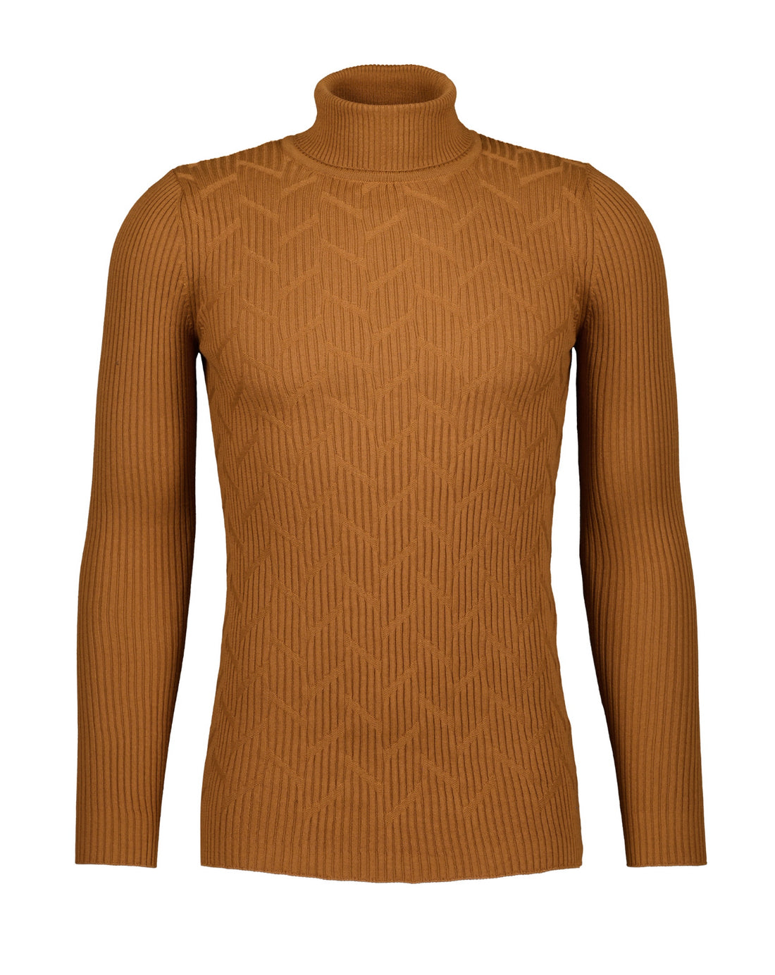 Abstract Knit Turtleneck Sweater - Tan - Sweater by Urbbana