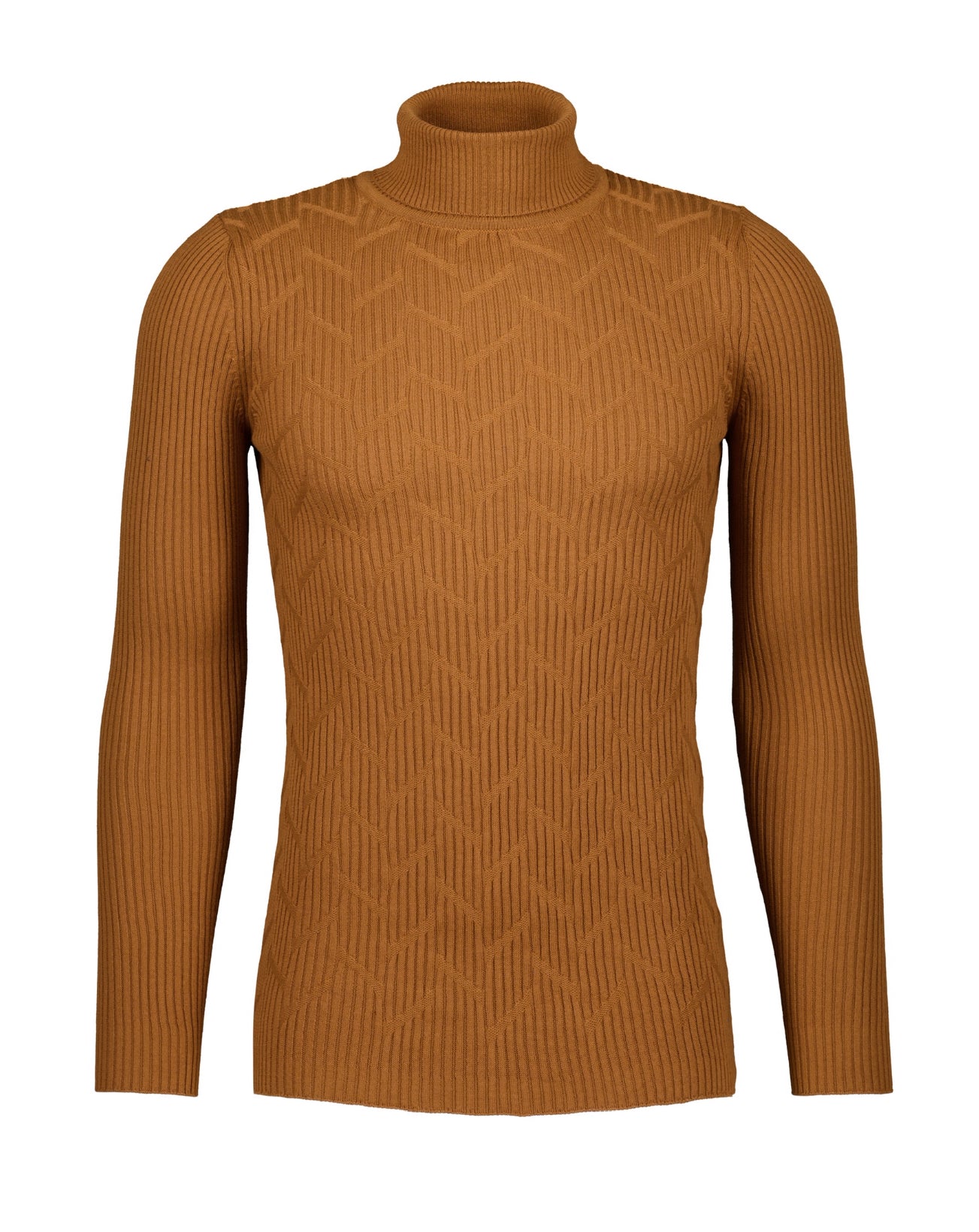 Abstract Knit Turtleneck Sweater -  Tan - Sweater by Urbbana