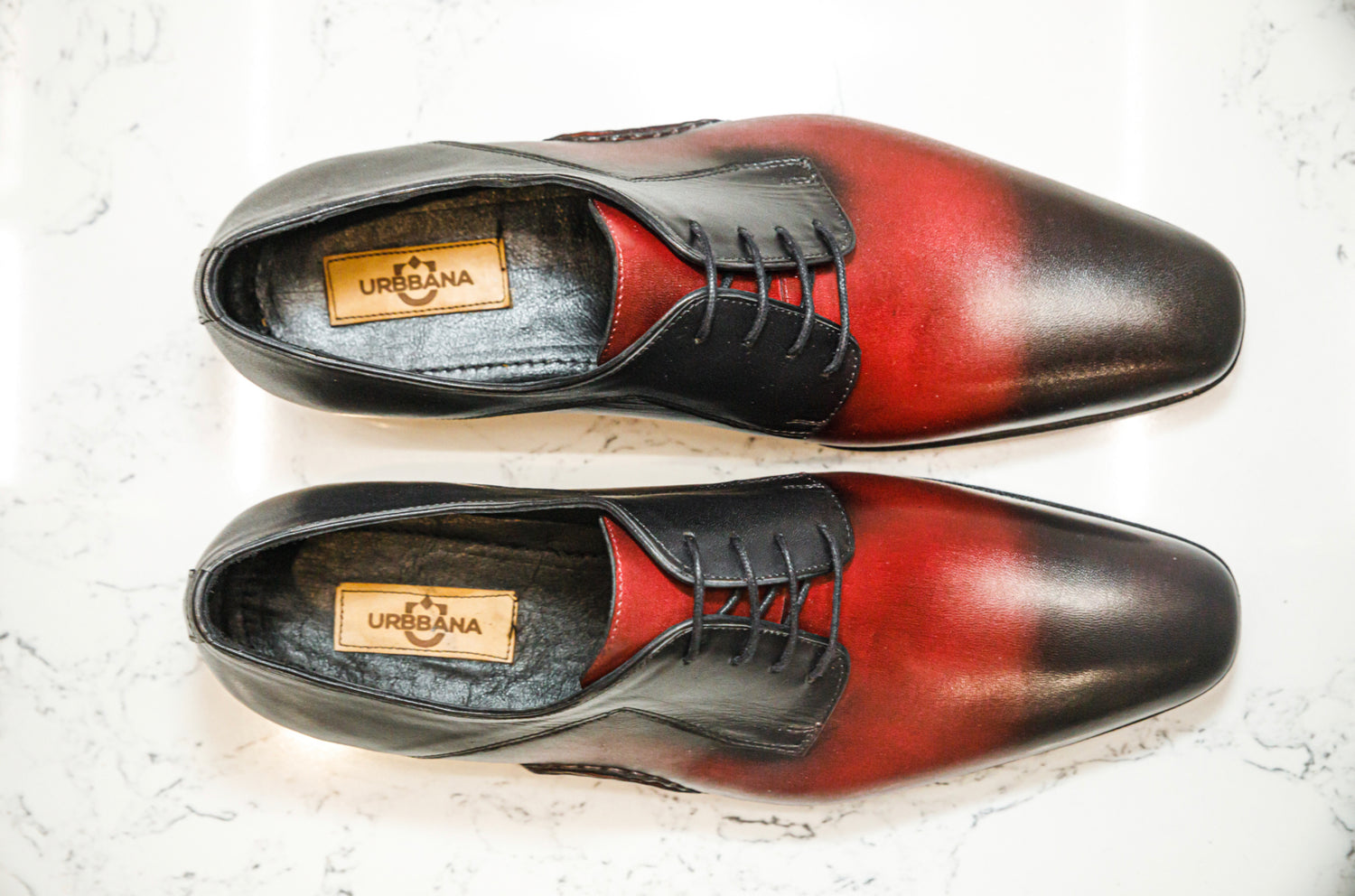 The Opanka Patina Shoes - Red &amp; Black - Brogues by Urbbana