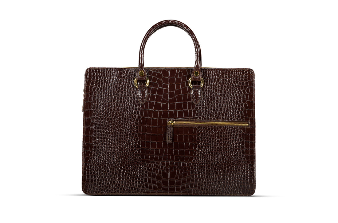 The Luna Briefcase - Chocolate Brown - Bags by Urbbana