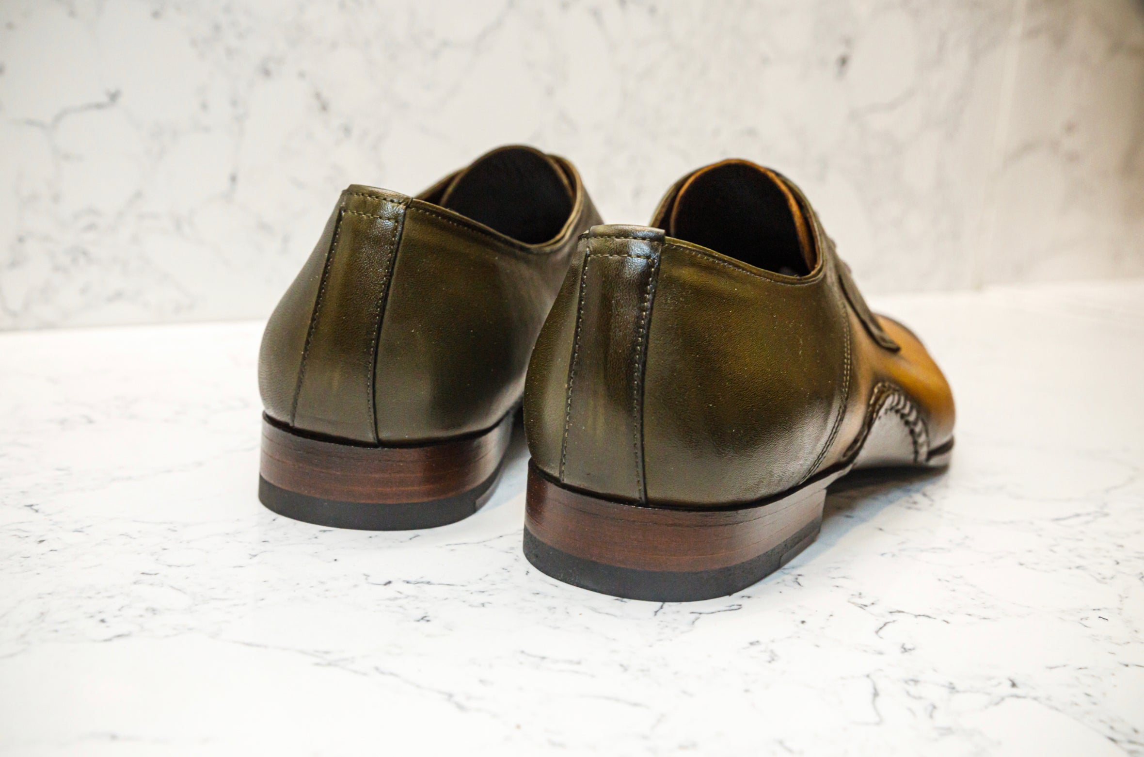 The Opanka Patina Shoes - Brown &amp; Gold - Brogues by Urbbana