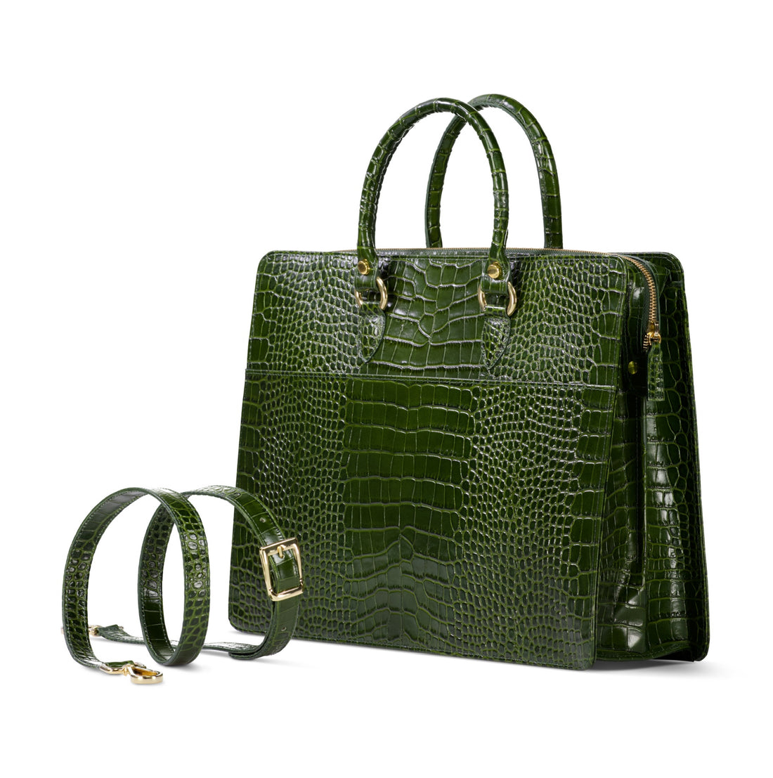 The Luna Briefcase - Khaki Green - Bags by Urbbana