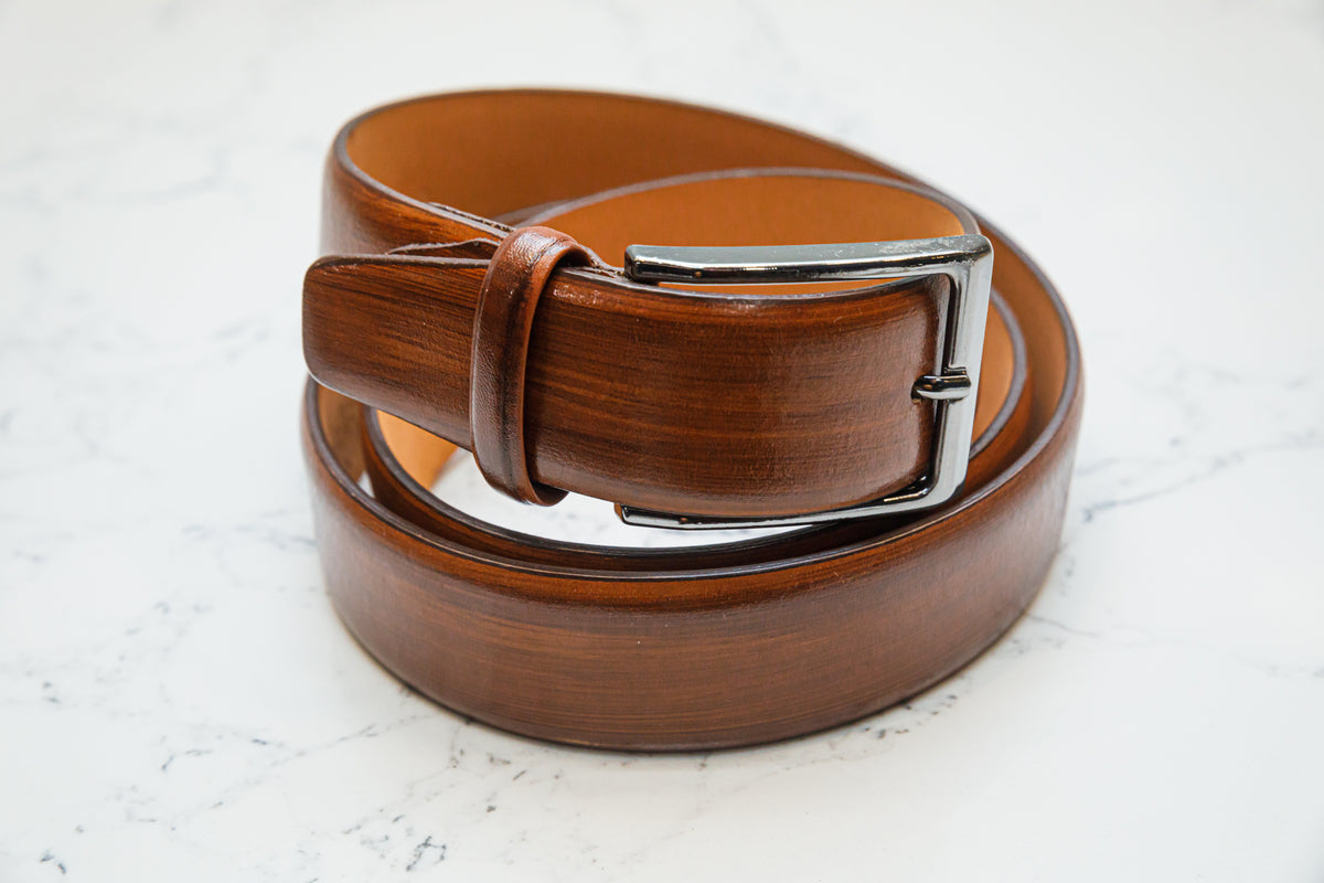 The Patina Belt - Cognac Brown - URBBANA Leather Belt Collection