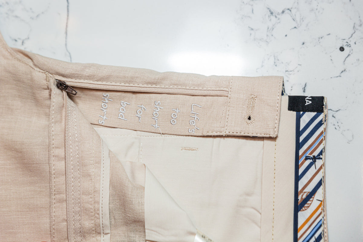 The Nuno Linen Shorts - Beige - by Urbbana