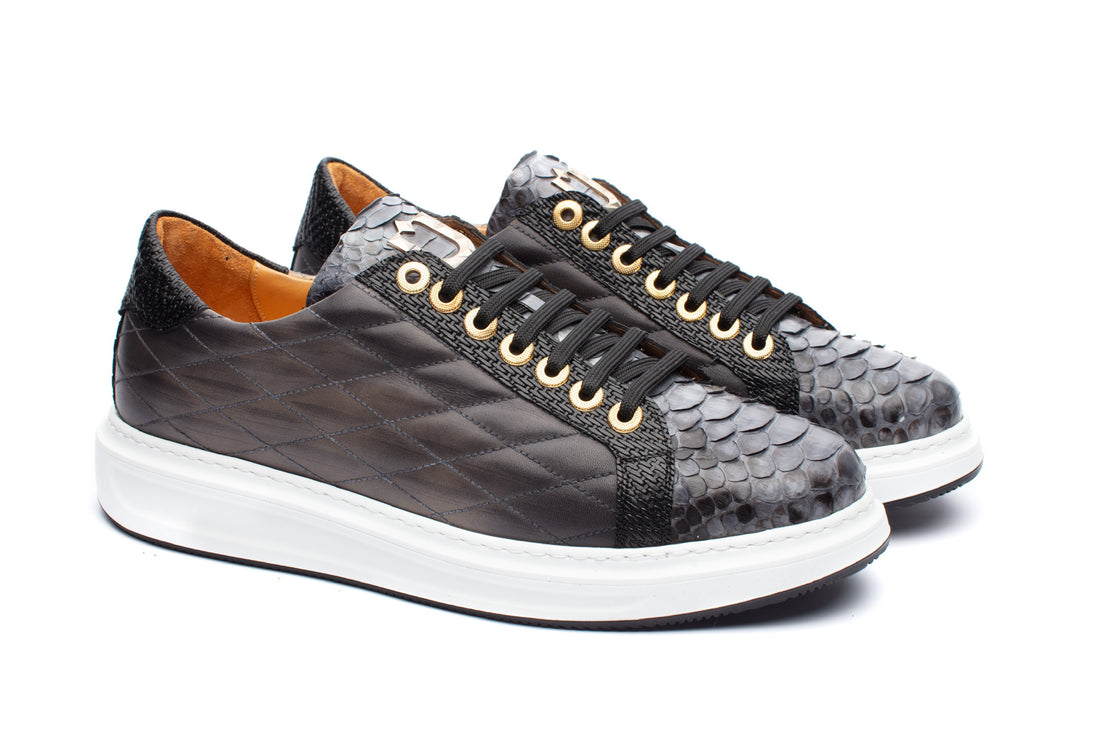 The Danilo Python Sneakers - Grey & Black - Sneaker by Urbbana