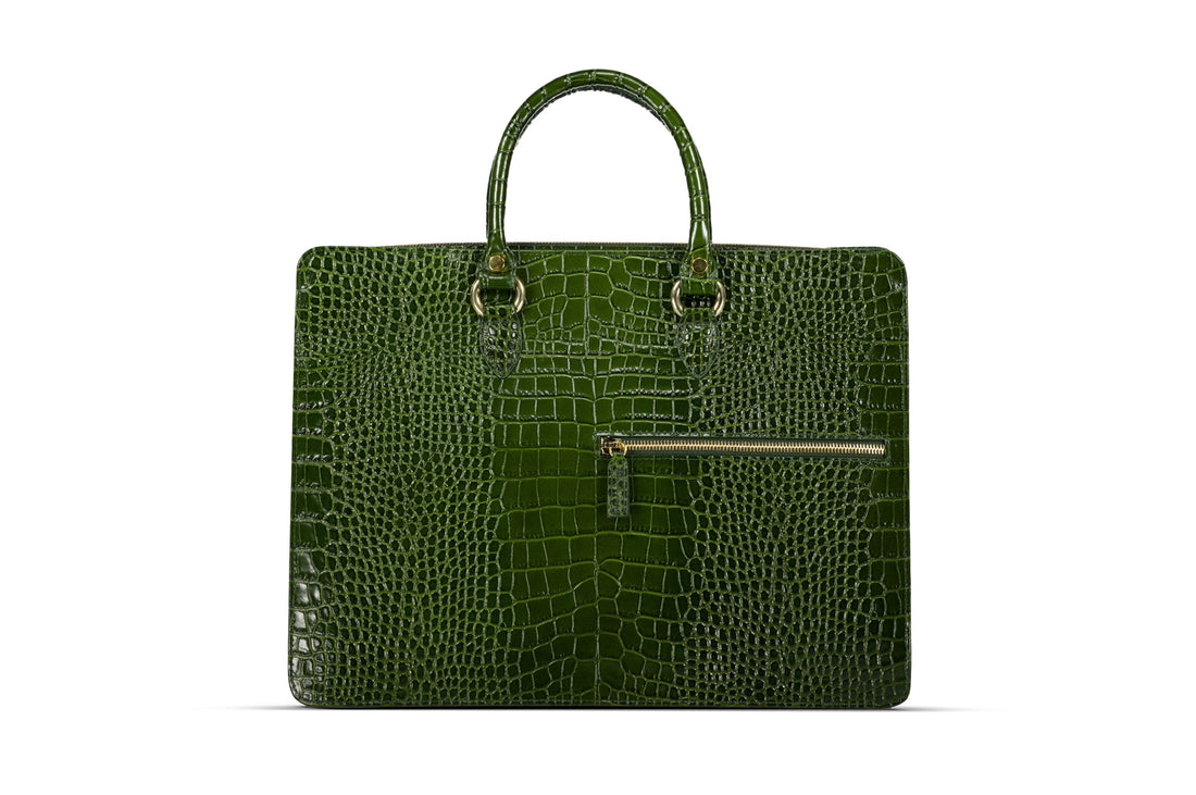 The Luna Briefcase - Khaki Green - Bags by Urbbana