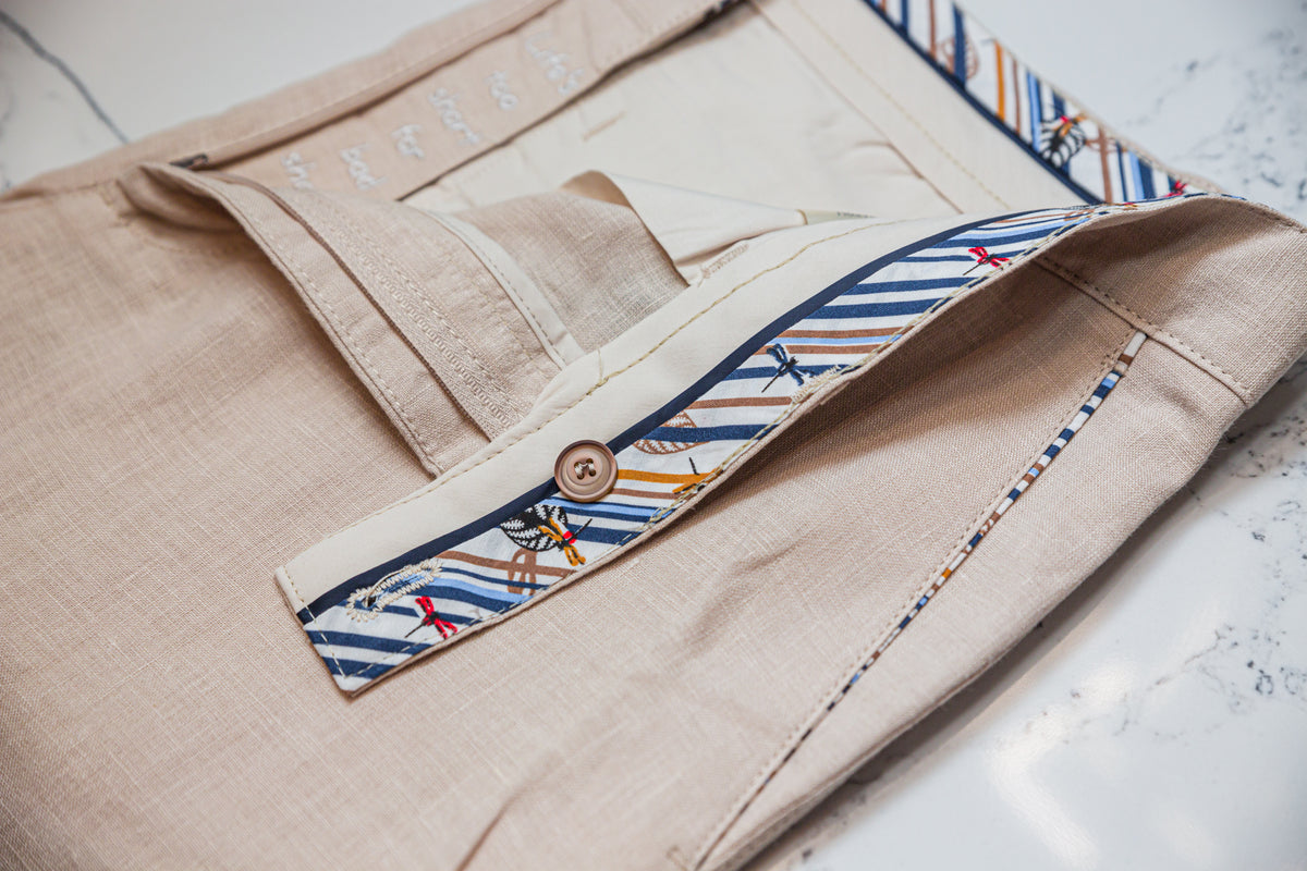 The Nuno Linen Shorts - Beige - by Urbbana