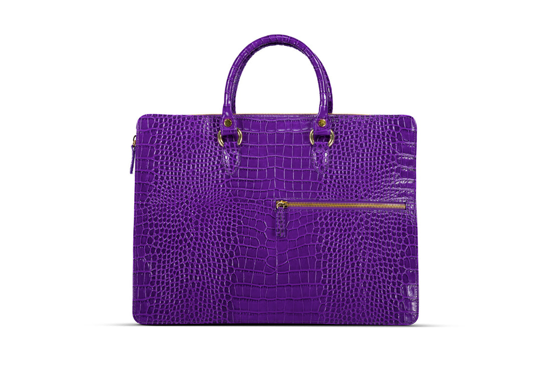 The Luna Briefcase - Purple -URBBANA Bag Collection